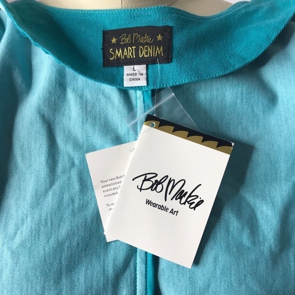 NWT Bob Mackie Smart Denim Zip Jacket- Size Large- NWT - Picture 6 of 6